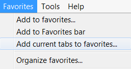 Internet Explorer Favorites: Add Current Tabs