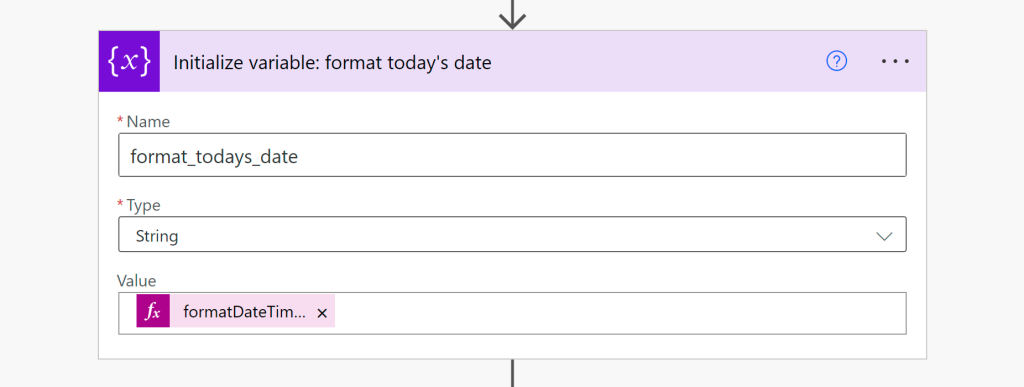 initialize format todays date variable - described below