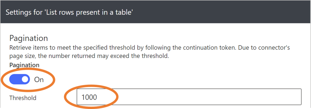 Screenshot for Settings for List Rows Present in a Table - details below.